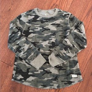 GAP Kids Green Camouflage Long Sleeve Tee